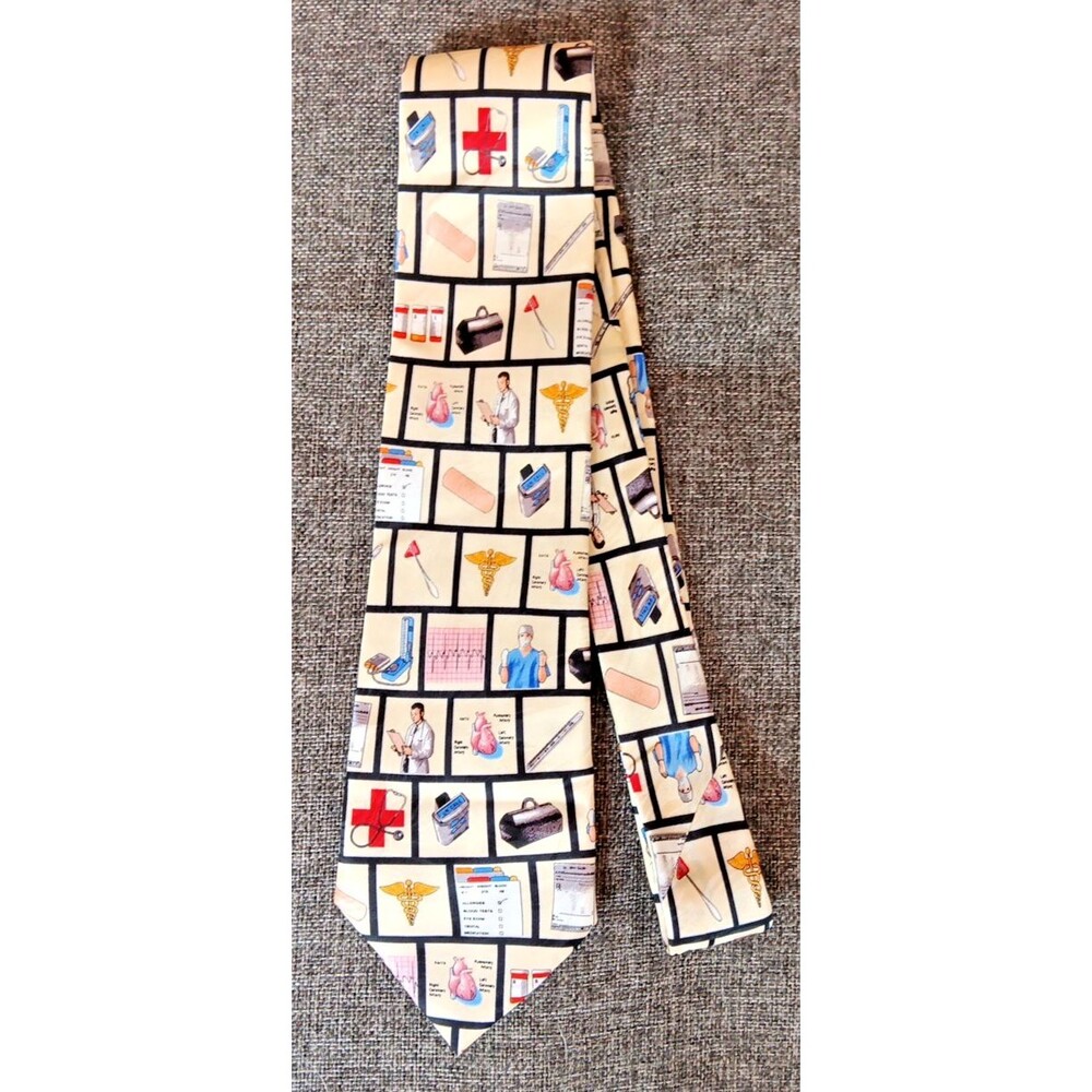 Tie 70s 80s 90s Y2K Artifacts Silk Doctors Ivory 3.75 Wide 58 Long